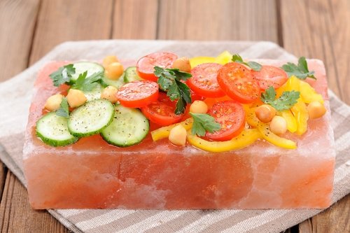 Food On Himalayan Salt Blocks